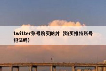 twitter账号购买防封（购买推特账号犯法吗）