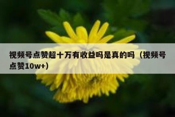 视频号点赞超十万有收益吗是真的吗（视频号点赞10w+）