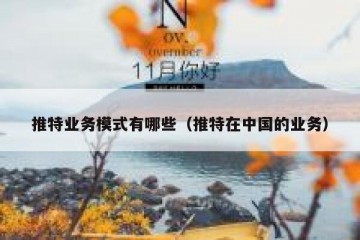推特业务模式有哪些（推特在中国的业务）