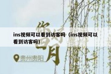 ins视频可以看到访客吗（ins视频可以看到访客吗）