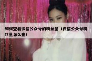 如何查看微信公众号的粉丝量（微信公众号粉丝量怎么查）