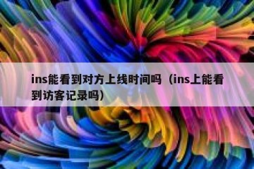 ins能看到对方上线时间吗（ins上能看到访客记录吗）