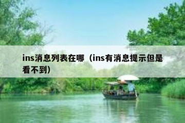 ins消息列表在哪（ins有消息提示但是看不到）