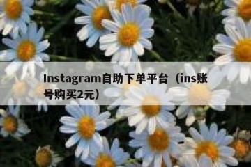 Instagram自助下单平台（ins账号购买2元）