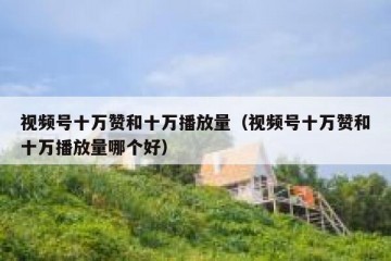 视频号十万赞和十万播放量（视频号十万赞和十万播放量哪个好）