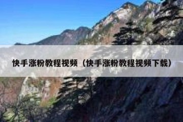 快手涨粉教程视频（快手涨粉教程视频下载）