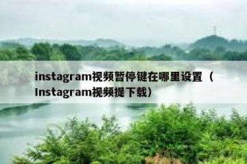 instagram视频暂停键在哪里设置（Instagram视频提下载）