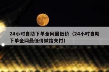 24小时自助下单全网最低价（24小时自助下单全网最低价微信支付）