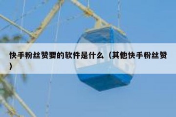 快手粉丝赞要的软件是什么（其他快手粉丝赞）