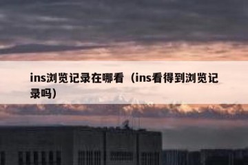 ins浏览记录在哪看（ins看得到浏览记录吗）