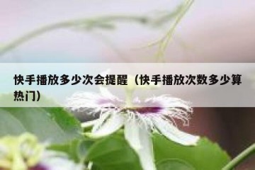 快手播放多少次会提醒（快手播放次数多少算热门）