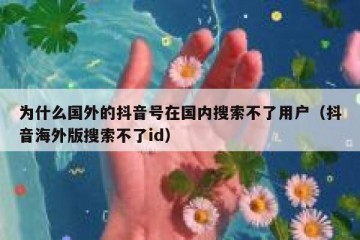 为什么国外的抖音号在国内搜索不了用户（抖音海外版搜索不了id）