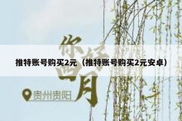 推特账号购买2元（推特账号购买2元安卓）