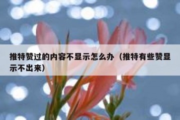 推特赞过的内容不显示怎么办（推特有些赞显示不出来）