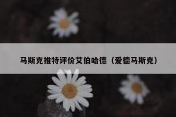 马斯克推特评价艾伯哈德（爱德马斯克）