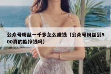 公众号粉丝一千多怎么赚钱（公众号粉丝到500真的能挣钱吗）