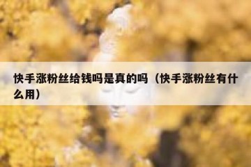 快手涨粉丝给钱吗是真的吗（快手涨粉丝有什么用）