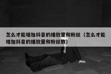 怎么才能增加抖音的播放量和粉丝（怎么才能增加抖音的播放量和粉丝数）