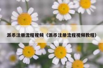 派币注册流程视频（派币注册流程视频教程）