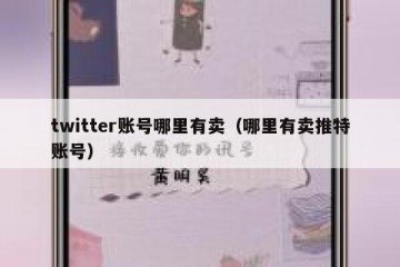 twitter账号哪里有卖（哪里有卖推特账号）