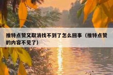 推特点赞又取消找不到了怎么回事（推特点赞的内容不见了）