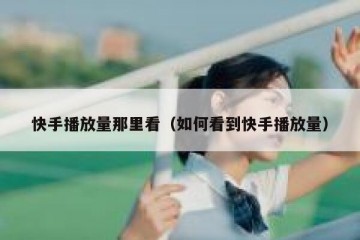 快手播放量那里看（如何看到快手播放量）