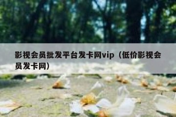 影视会员批发平台发卡网vip（低价影视会员发卡网）