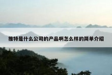 推特是什么公司的产品啊怎么样的简单介绍