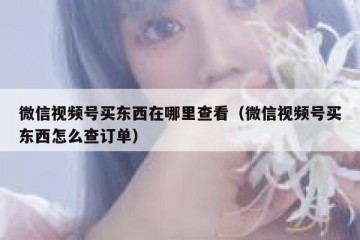 微信视频号买东西在哪里查看（微信视频号买东西怎么查订单）