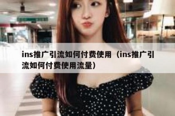ins推广引流如何付费使用（ins推广引流如何付费使用流量）