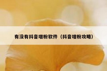 有没有抖音增粉软件（抖音增粉攻略）