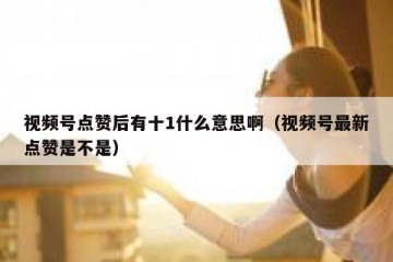 视频号点赞后有十1什么意思啊（视频号最新点赞是不是）
