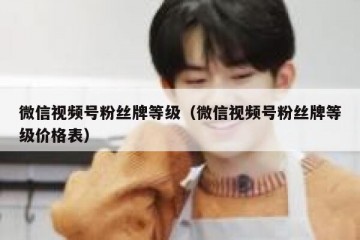 微信视频号粉丝牌等级（微信视频号粉丝牌等级价格表）