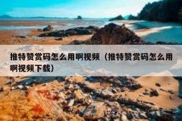 推特赞赏码怎么用啊视频（推特赞赏码怎么用啊视频下载）