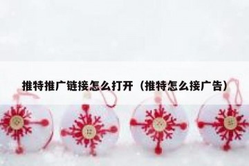 推特推广链接怎么打开（推特怎么接广告）