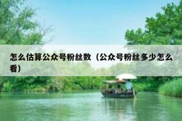 怎么估算公众号粉丝数（公众号粉丝多少怎么看）
