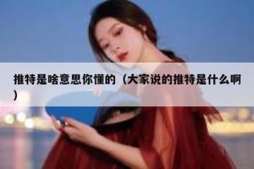 推特是啥意思你懂的（大家说的推特是什么啊）