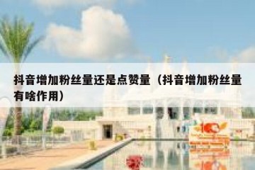 抖音增加粉丝量还是点赞量（抖音增加粉丝量有啥作用）