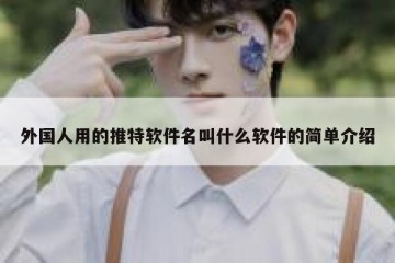 外国人用的推特软件名叫什么软件的简单介绍