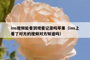 ins视频能看到观看记录吗苹果（ins上看了对方的视频对方知道吗）