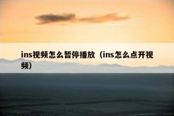 ins视频怎么暂停播放（ins怎么点开视频）