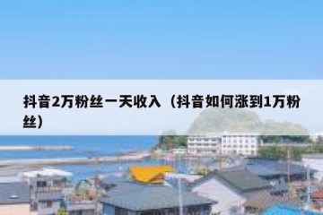 抖音2万粉丝一天收入（抖音如何涨到1万粉丝）