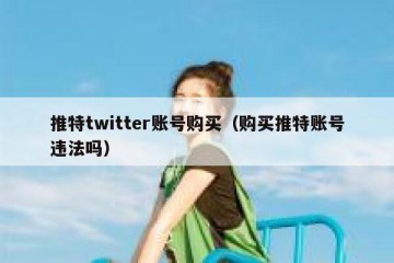 推特twitter账号购买（购买推特账号违法吗）