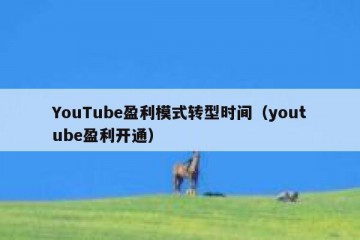 YouTube盈利模式转型时间（youtube盈利开通）