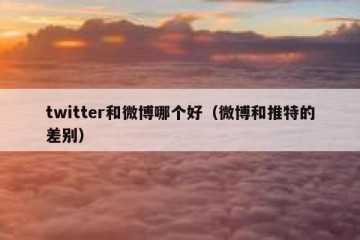 twitter和微博哪个好（微博和推特的差别）