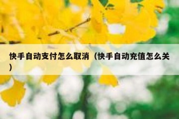 快手自动支付怎么取消（快手自动充值怎么关）