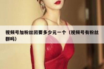 视频号加粉丝团要多少元一个（视频号有粉丝群吗）