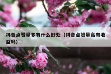 抖音点赞量多有什么好处（抖音点赞量高有收益吗）