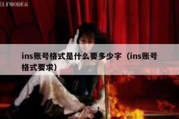 ins账号格式是什么要多少字（ins账号格式要求）