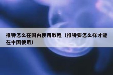 推特怎么在国内使用教程（推特要怎么样才能在中国使用）